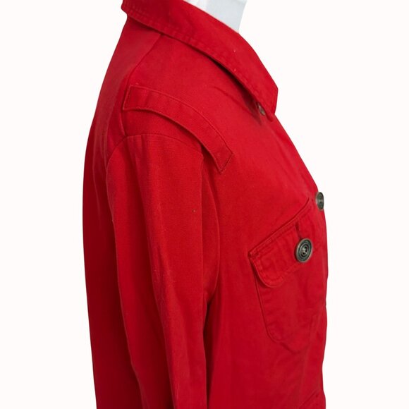 Avenue Jeans Barn Style Jacket Red Size 18/20 Denim Front Jersey Back Medallions - Picture 4 of 13
